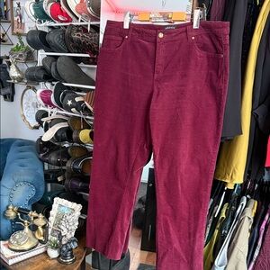Jessica Deep Red Corduroy Trousers